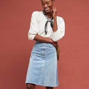 Anthropologie Light Blue A-Line Skirt